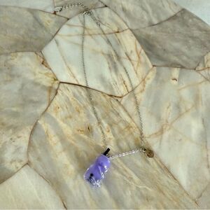 Purple Gummy Bear Pendant Necklace